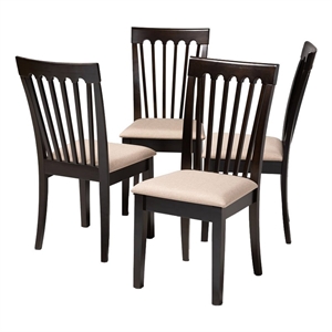 Bowery Hill 18.5'' Mid-Century Wood Dining Chair in Espresso Brown (Set of 4)