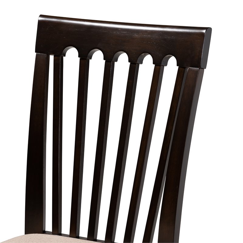 Bowery Hill 5-Piece Wood Dining Set in Sand and Espresso Brown