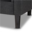 Bowery Hill Mid Century Gray Fabric Wood Chesterfield Chair