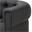 Bowery Hill Mid Century Gray Fabric Wood Chesterfield Chair