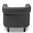 Bowery Hill Mid Century Gray Fabric Wood Chesterfield Chair