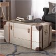 Bowery Hill MDF Wood Silver Storage Trunk Rectangular Fully Assembled