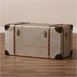 Bowery Hill MDF Wood Silver Storage Trunk Rectangular Fully Assembled