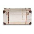 Bowery Hill MDF Wood Silver Storage Trunk Rectangular Fully Assembled