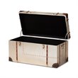 Bowery Hill MDF Wood Silver Storage Trunk Rectangular Fully Assembled