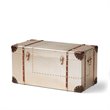 Bowery Hill MDF Wood Silver Storage Trunk Rectangular Fully Assembled
