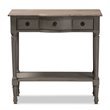 Bowery Hill Contemporary Wood 3-Drawer Console Table in Gray