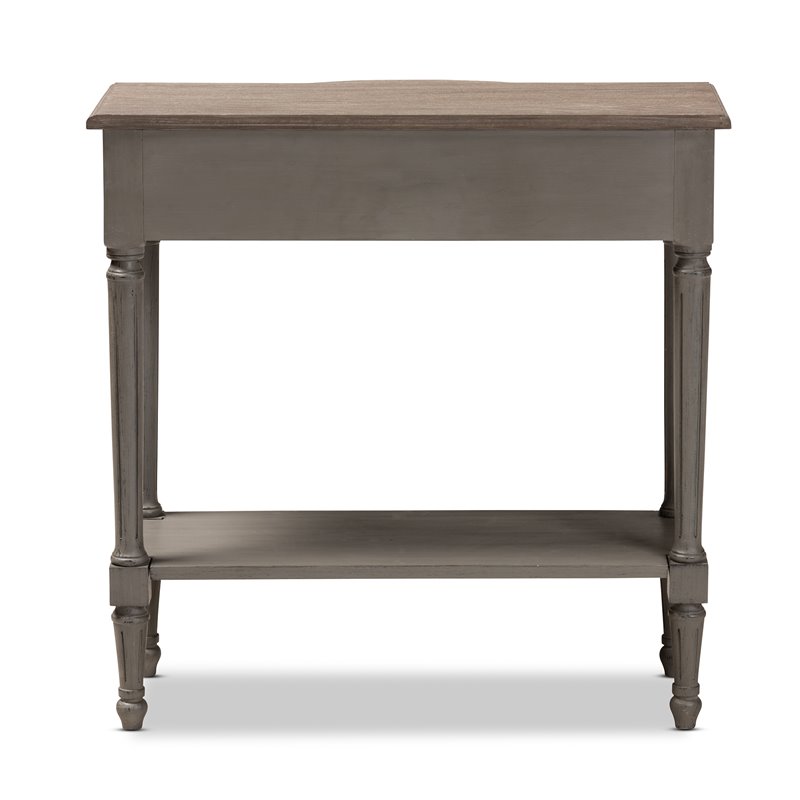 Bowery Hill Contemporary Wood 3-Drawer Console Table in Gray