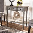Bowery Hill Contemporary Wood 3-Drawer Console Table in Gray