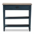 Bowery Hill Contemporary Wood 1-Drawer Console Table in Blue