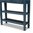 Bowery Hill Contemporary Wood 1-Drawer Console Table in Blue