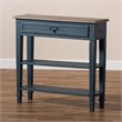 Bowery Hill Contemporary Wood 1-Drawer Console Table in Blue