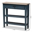 Bowery Hill Contemporary Wood 1-Drawer Console Table in Blue