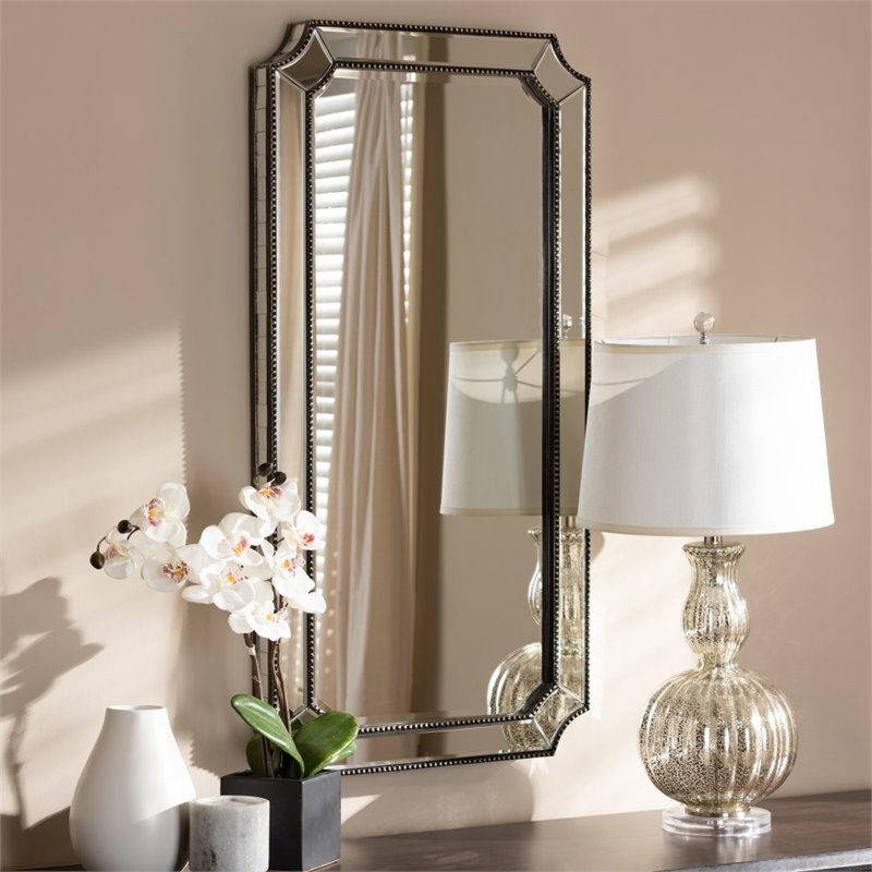 Bowery Hill Decorative Wall Mirror in Silver