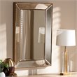 Bowery Hill Contemporary Decorative Wood Wall Mirror in Gold