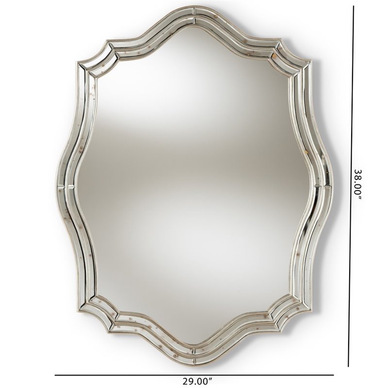 Bowery Hill Decorative Wall Mirror in Silver
