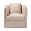 Bowery Hill Fabric Beige Swivel Chair Tufted Fully Assembled