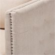 Bowery Hill Fabric Beige Swivel Chair Tufted Fully Assembled