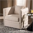 Bowery Hill Fabric Beige Swivel Chair Tufted Fully Assembled