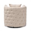 Bowery Hill Fabric Beige Swivel Chair Tufted Fully Assembled