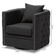 Bowery Hill Grey Fabric Upholstered Tufted Swivel Chair