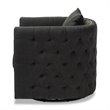 Bowery Hill Grey Fabric Upholstered Tufted Swivel Chair