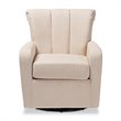 Bowery Hill Beige Fabric Upholstered Swivel Chair