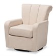 Bowery Hill Beige Fabric Upholstered Swivel Chair