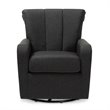 Bowery Hill Grey Fabric Upholstered Swivel Chair