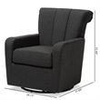 Bowery Hill Grey Fabric Upholstered Swivel Chair