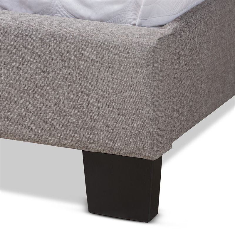 Bowery Hill Upholstered Fabric Tufted King Bed in Grey