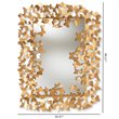 Bowery Hill Metal Antique Gold Wall Mirror Rectangular Butterfly Design 49.21