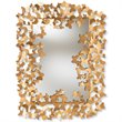 Bowery Hill Metal Antique Gold Wall Mirror Rectangular Butterfly Design 49.21