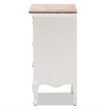 Bowery Hill Two Tone Whitewashed Oak and White 3-Drawer Nightstand