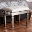 Bowery Hill Mirrored Vanity Bench in White