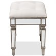 Bowery Hill Mirrored Vanity Bench in White