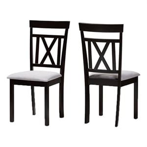 Bowery Hill 18.5&quot Modern Fabric Dining Side Chair in Gray/Brown (Set of 2)
