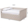 Bowery Hill Tufted Queen Daybed in Light Beige