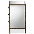 Bowery Hill 3 Drawer Mirrored Nightstand Table in Bronze