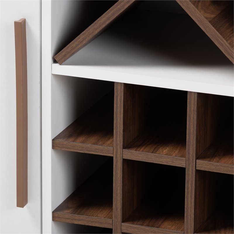 Bowery Hill Wine Cabinet in White and Brown