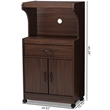 Bowery Hill Engineered Wood Dark Walnut Microwave Stand Rectangular 45.2