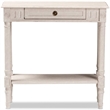 Bowery Hill Wood White Console Table Rectangular Ornate Ball Turned Legs 31.5
