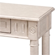 Bowery Hill Wood White Console Table Rectangular Ornate Ball Turned Legs 31.5