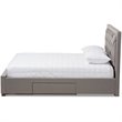 Bowery Hill Tufted Queen Storage Platform Bed in Light Gray