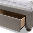 Bowery Hill Tufted Queen Storage Platform Bed in Light Gray