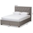 Bowery Hill Tufted Queen Storage Platform Bed in Light Gray