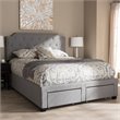 Bowery Hill Tufted Queen Storage Panel Bed in Gray