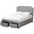 Bowery Hill Tufted Queen Storage Panel Bed in Gray