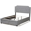 Bowery Hill Tufted Queen Storage Panel Bed in Gray