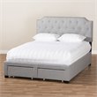 Bowery Hill Tufted Queen Storage Panel Bed in Gray